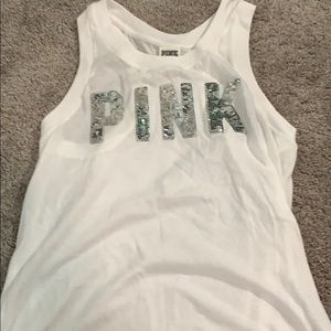 sparkly pink tank